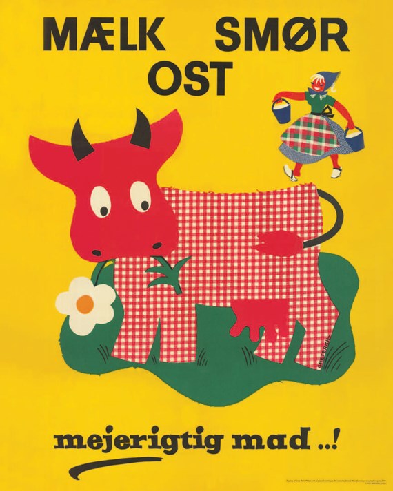 Plakat Karolinekoen- Mælk, ost, smør (40x50 cm)